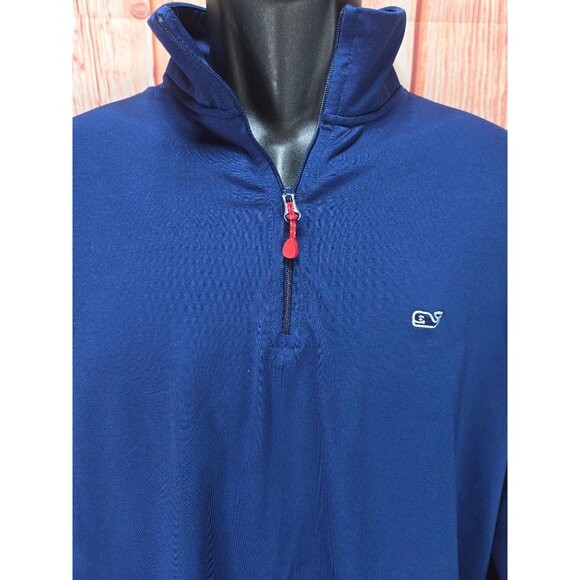 Vineyard Vines Mens Performance Quarter Zip Pullover Medium Blue - Picture 3 of 8